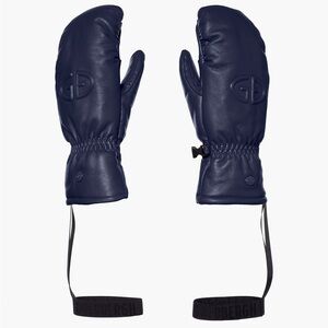 Goldbergh Hilja Goat Leather Mittens in Navy Blue